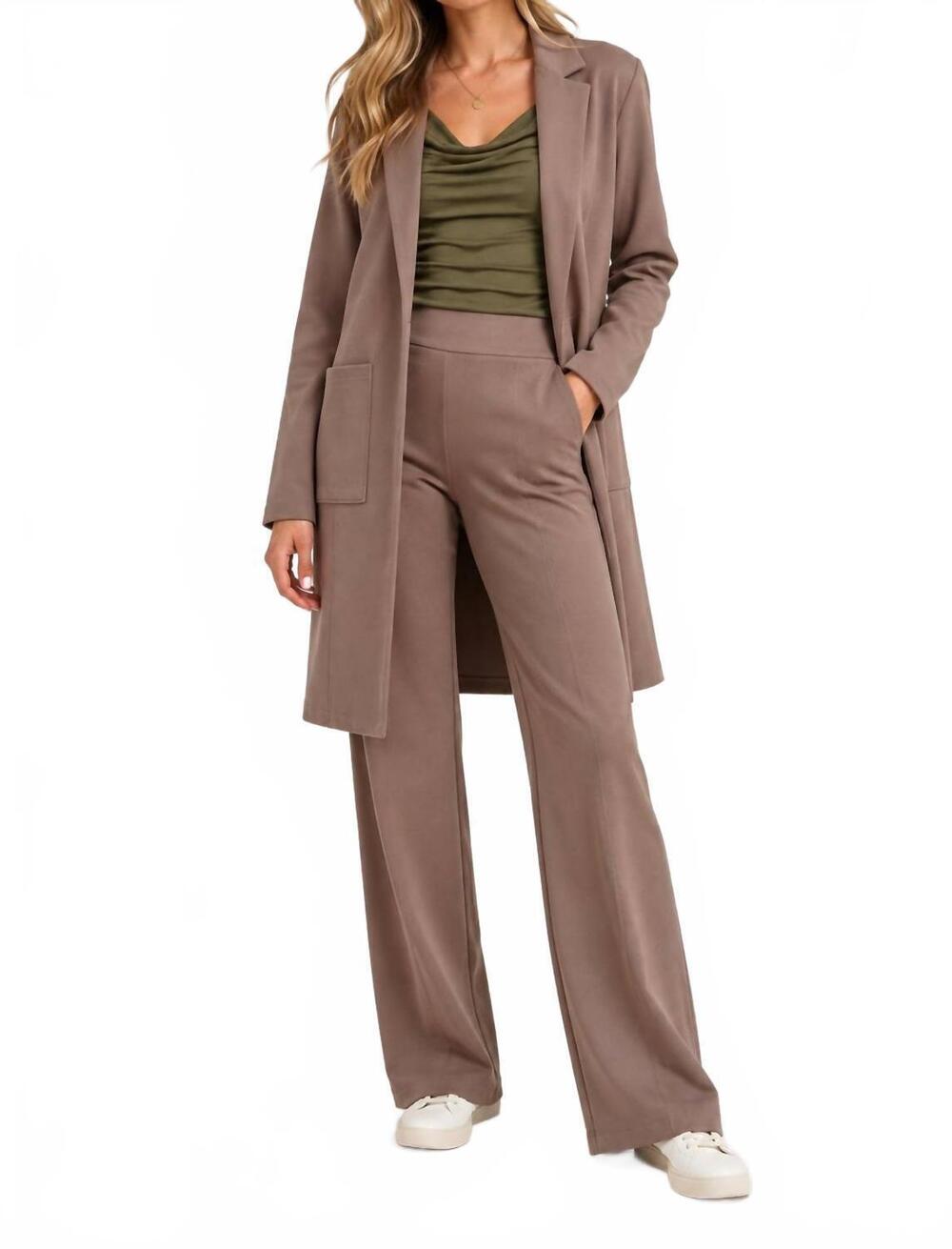 NEW DEAR SCARLETT magic chic midi jacket in dark mocha